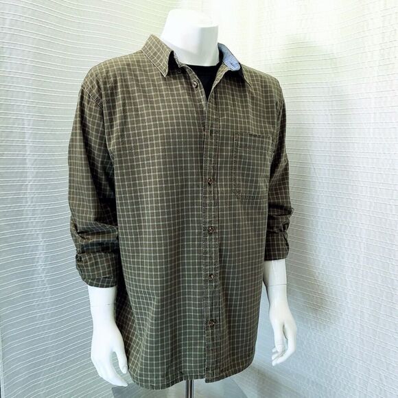 VTG Woolrich Mid-Weight Plaid Shirt Outdoor Loden Green Men's XXL EUC - Picture 2 of 15
